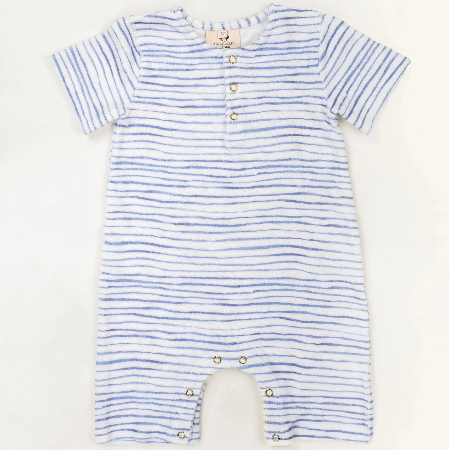 Walker Terry Romper - Wave Stripe
