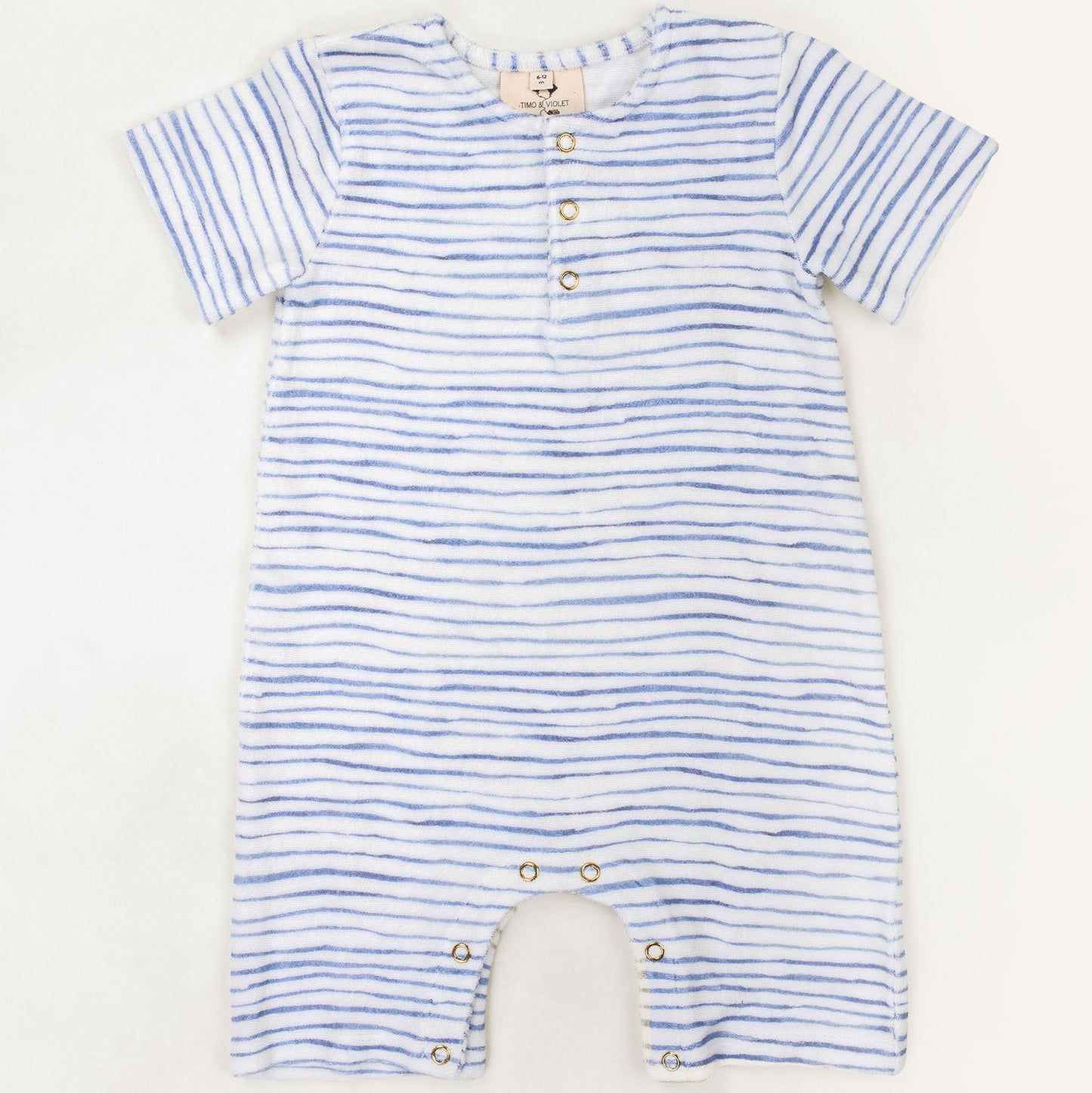 Walker Terry Romper - Wave Stripe
