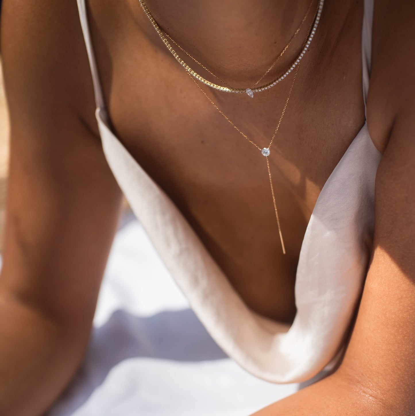 Pierced Diamond Lariat