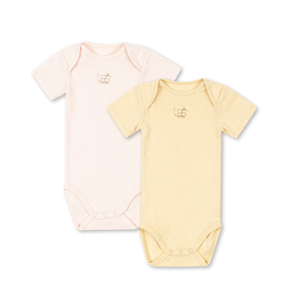Pearl 2 Pack SS Bodysuit in Cream and Creole Pink