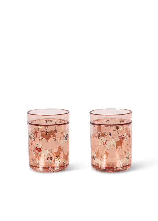 2 Pack Glitter Cups in Woof Letter Rose
