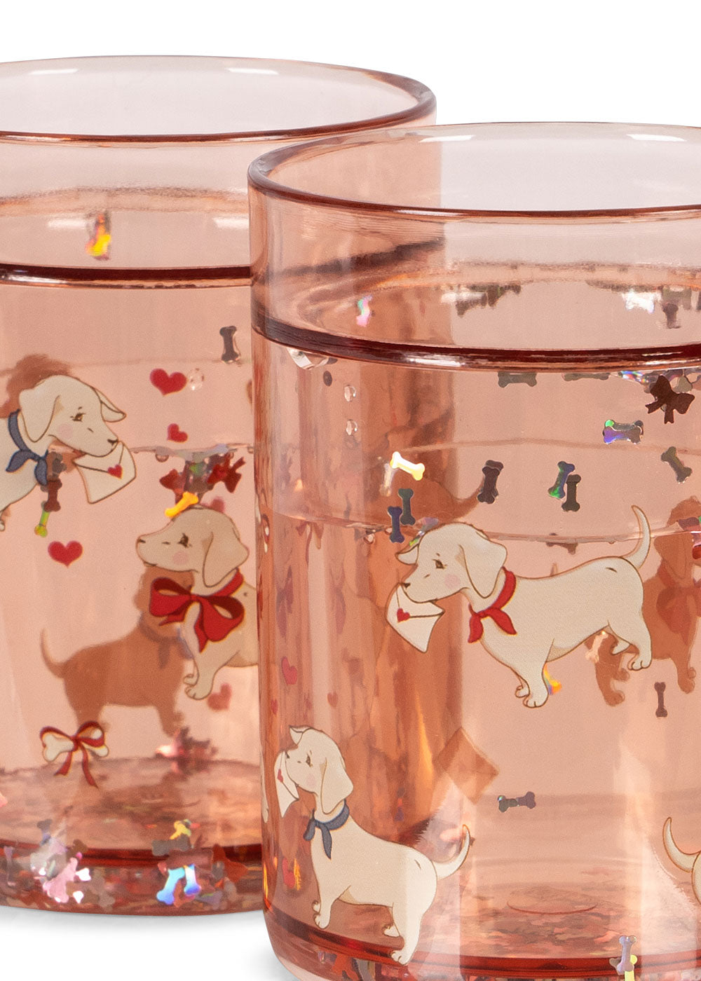 2 Pack Glitter Cups in Woof Letter Rose