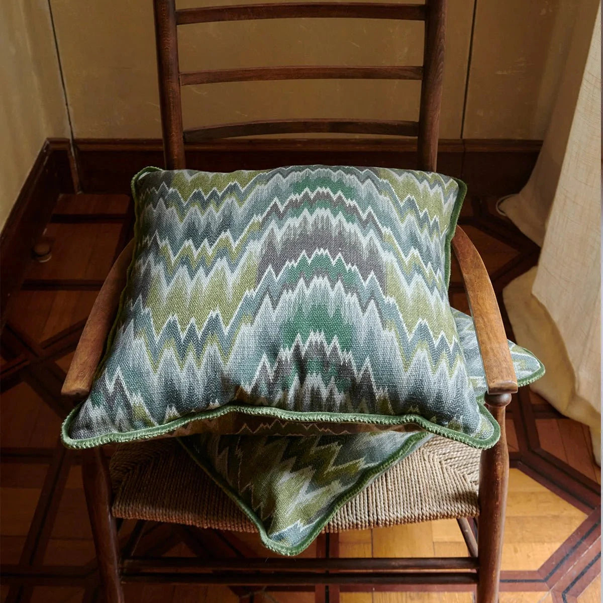 Pillow Herringbone Green
