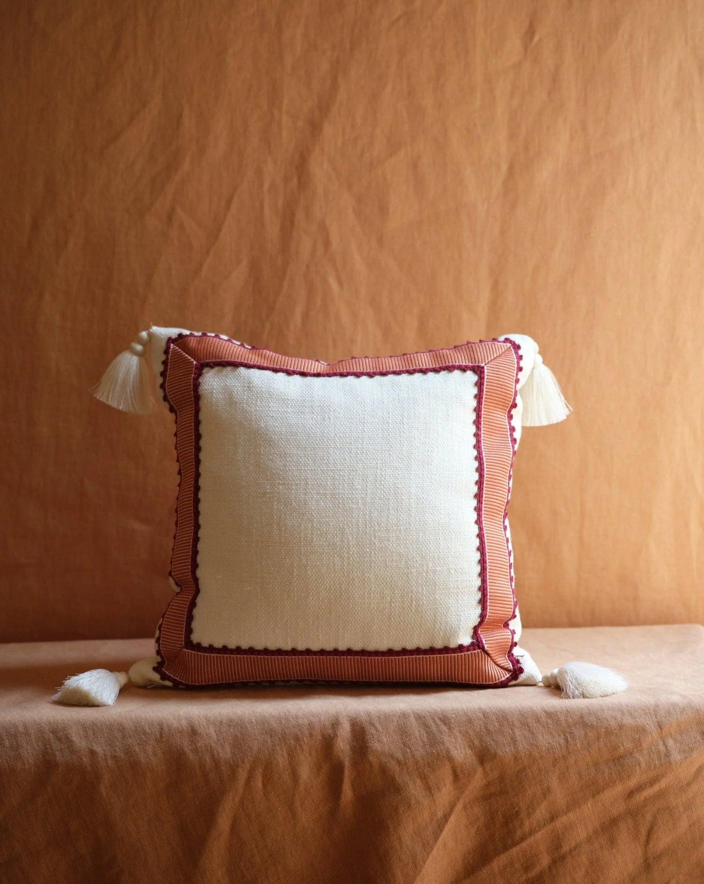 Pillow with Trimming and Tassels