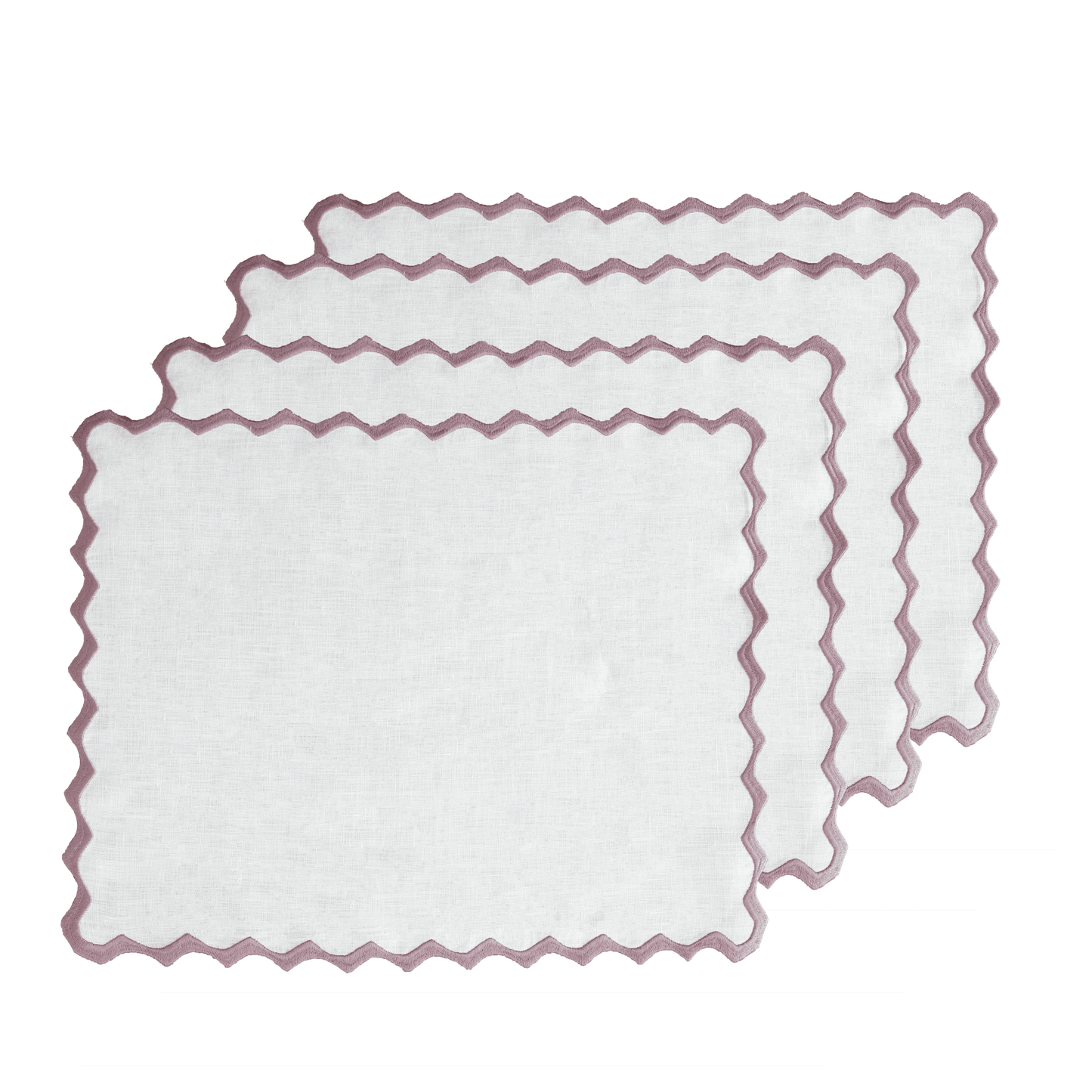 Embroidered Ripple Stitch Placemats 14" × 18" (Set of 4)
