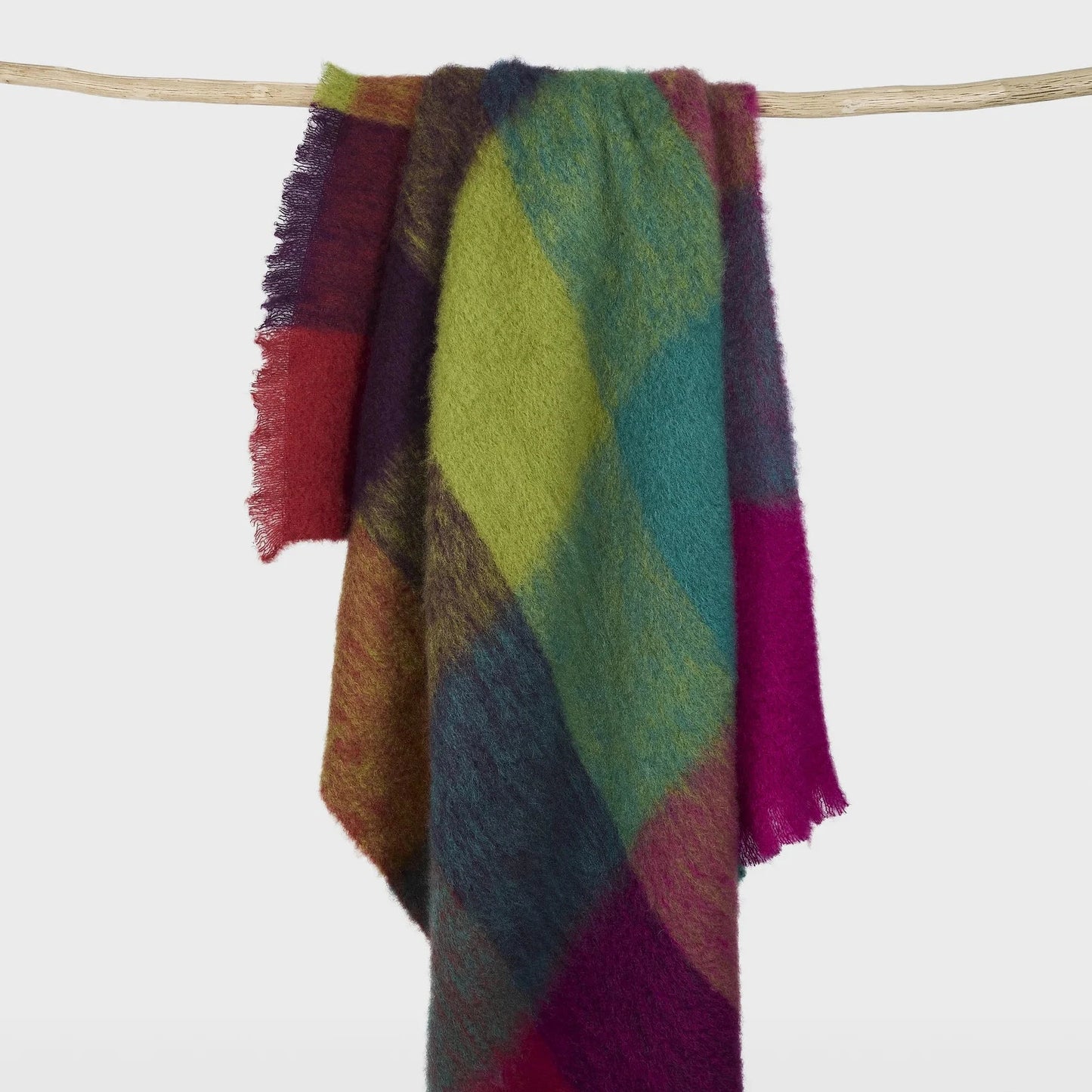Mantas Ezcaray Mohair Cuadros Blanket