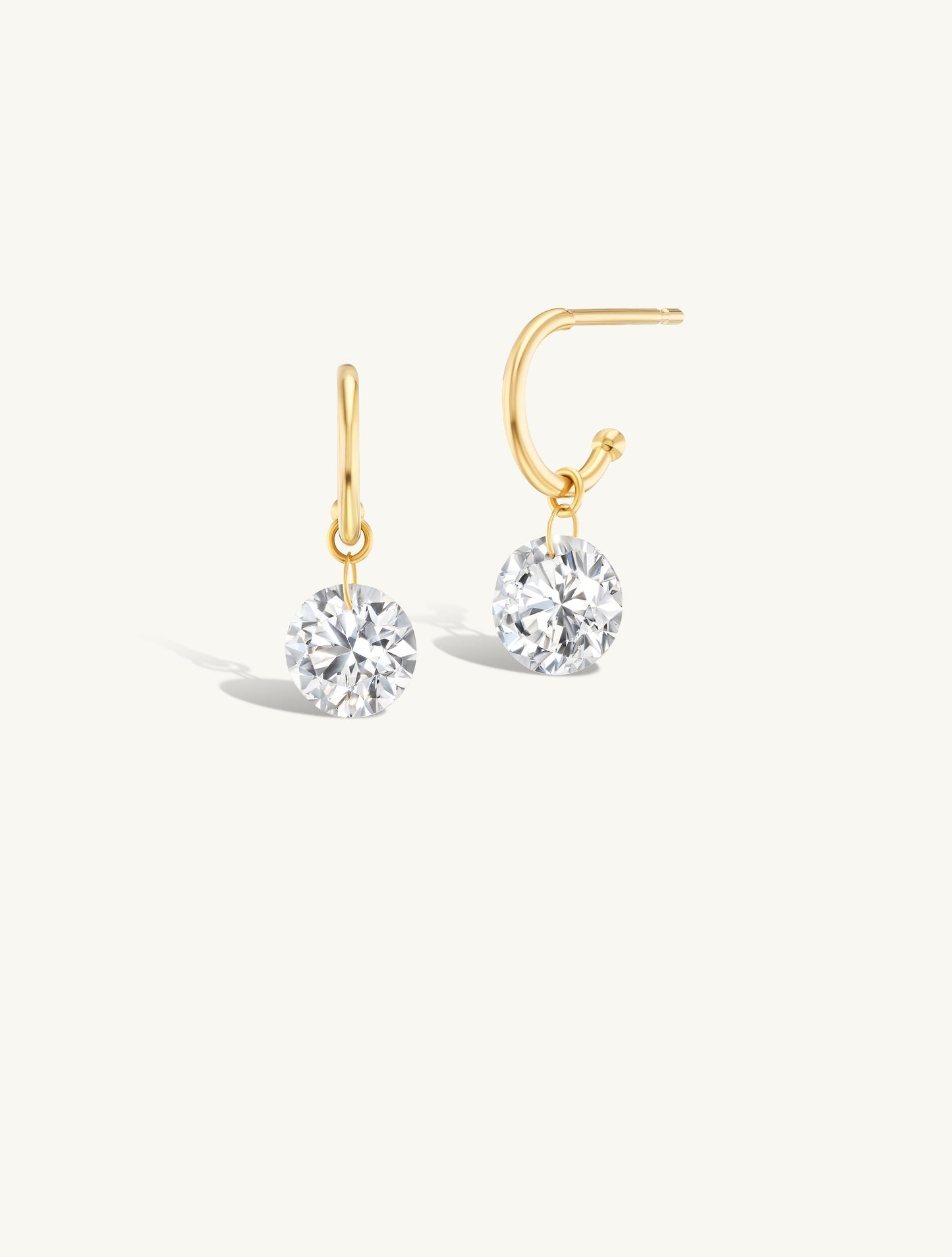 1 Carat Round Pierced Diamond Earring