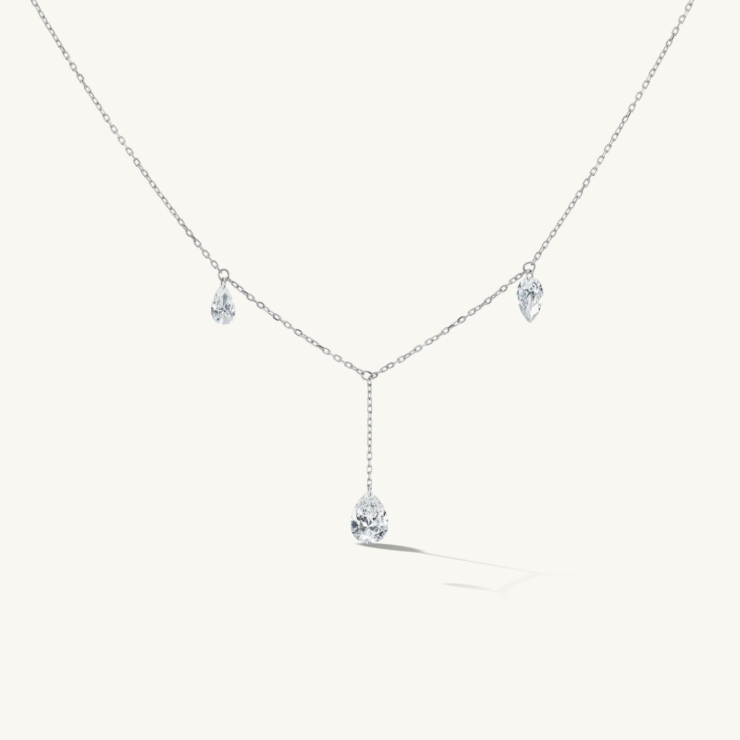 Triplet Pear Pierced Diamond Necklace