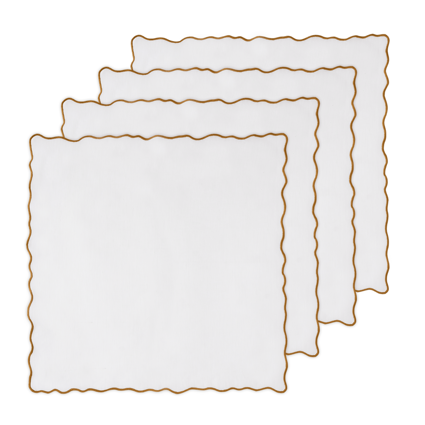 Hand Embroidered Circular Elegance Napkins 18" x 18" (Set of 4)