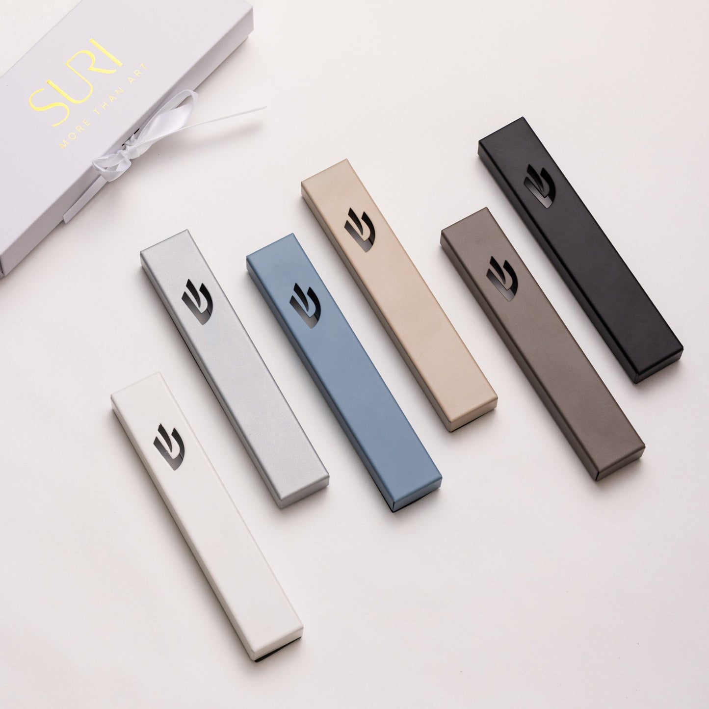 Minimalist Stainless Steel Mezuzah Case for Jewish home - Sweetheart Series