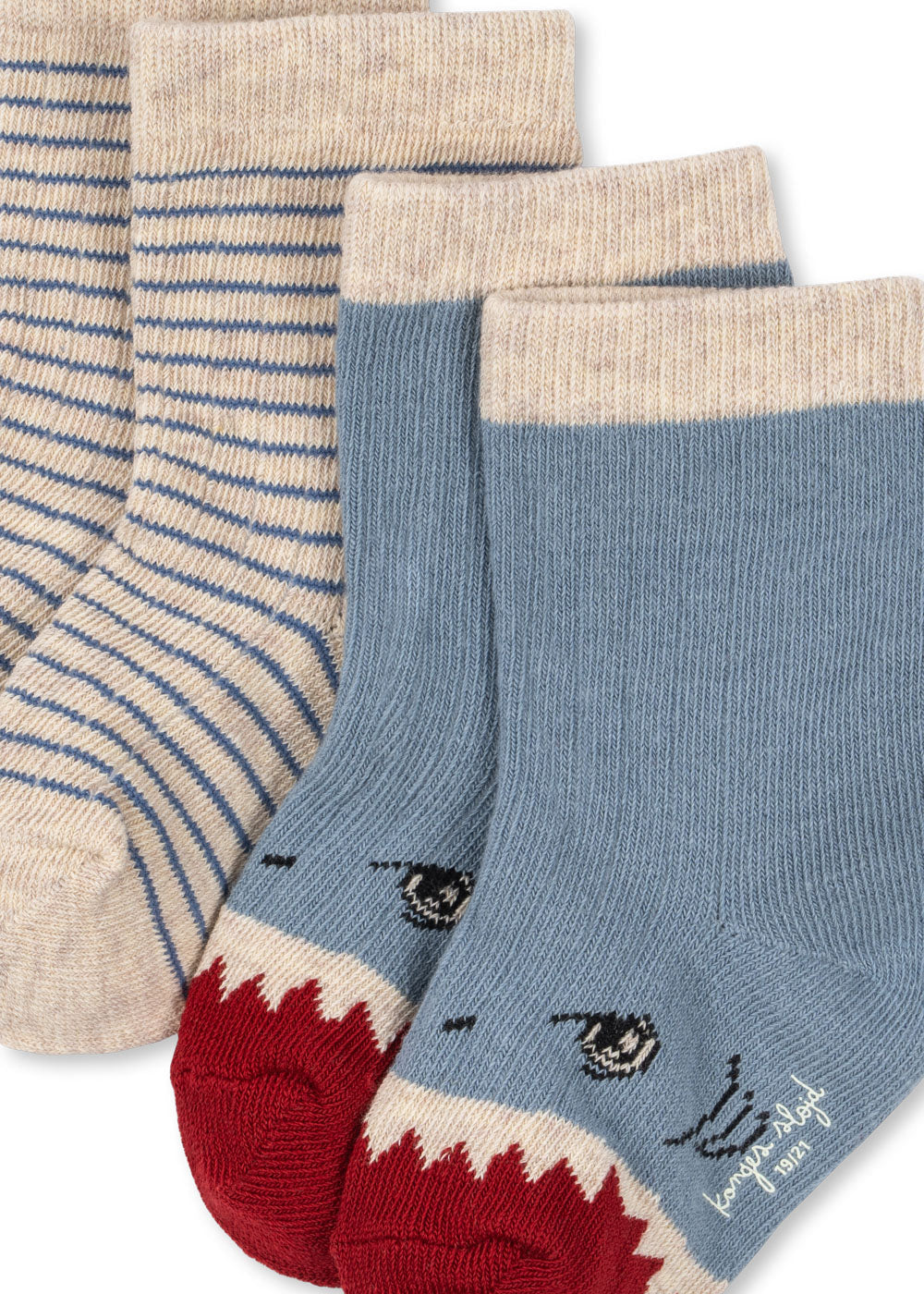 Rib Socks - 2 Pack in Sharky Stripe