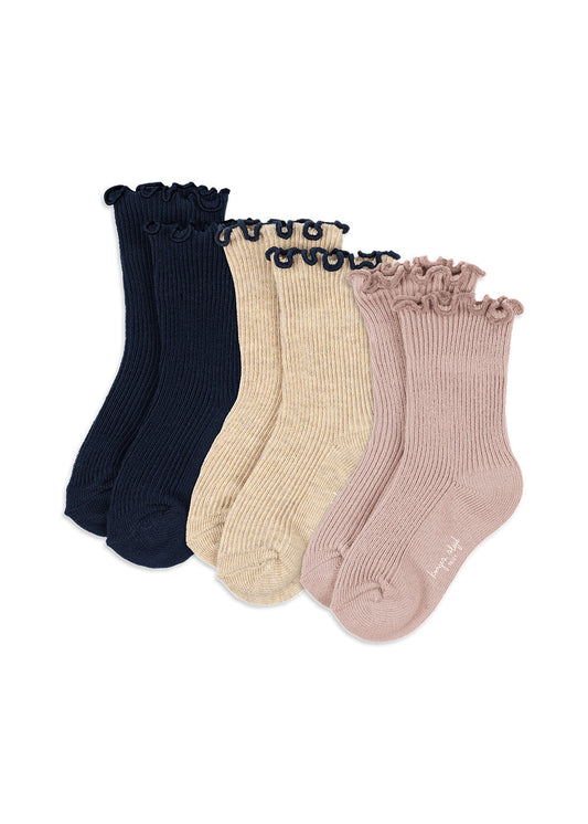 Rib Ruffle Socks - 3 Pack